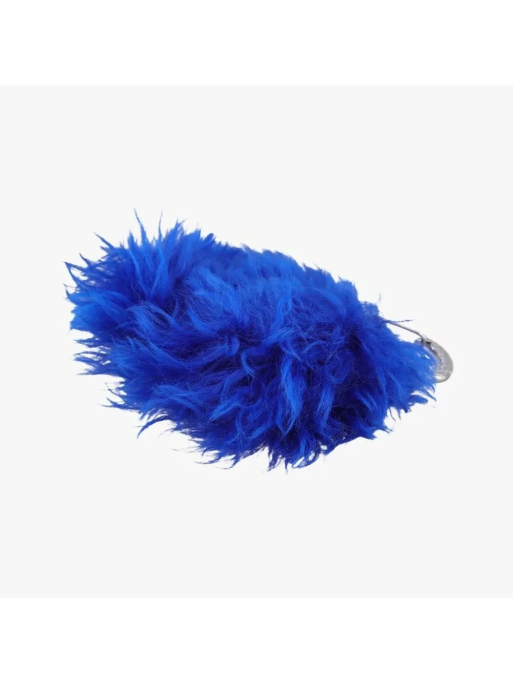 Chanel Shearling CC Hook Card Holder Blue Wool